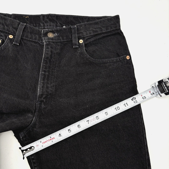 1993 Levi's 550 Black Denim High Rise Relaxed Tapered Jeans 11 29x31" USA Made - Picture 11 of 16